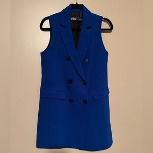 Zara Royal Blue Vest with Black Accent Buttons
